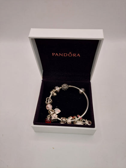 Pandora Bracelet with 12 charms Hallmarked&Tested (Pandora ALE)
