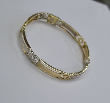 14ct White/Yellow Gold Bracelet 7.5