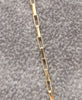 9ct Yellow Gold Rectangle Link Chain & Clear Gemstone Pendant