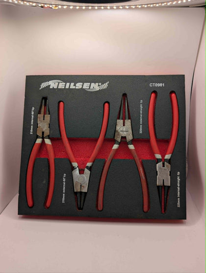 Neilsen CT0981 4pc Circlip and Snap Ring Pliers Set