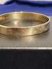 9ct Yellow Gold Patterned Bangle - 2" wide - 11g