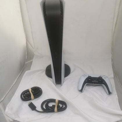 Sony Playstation 5 825gb Digital Edition White Unboxed with 1 controller and power cables with stand