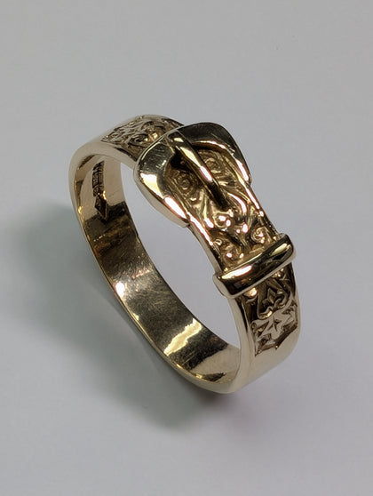 9ct gold buckle ring