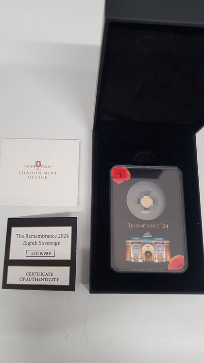 The Remembrance 2024 Proof Quality Gold One Eighth Sovereign Royal Mint