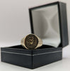 375 9CT HALLMARKED, YELLOW GOLD, SIGNET 'FORWARD' RING, SIZE:M, 8.0G, BOXED