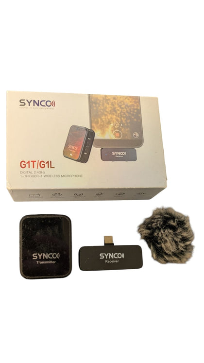 SYNCO Wireless Lavalier Microphone, G1T 2.4G Smartphone Wireless Lapel Mic for Android Smartphone, Laptops with Type-C Input, Recording for YouTube