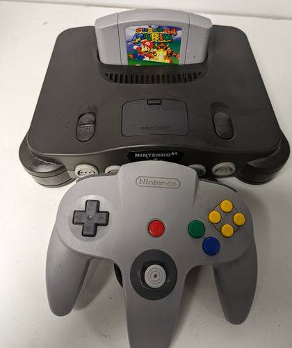 Nintendo N64 Console With Unboxed Super Mario 64 Game.