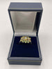 9ct White Gold Ring with Green & Yellow stones