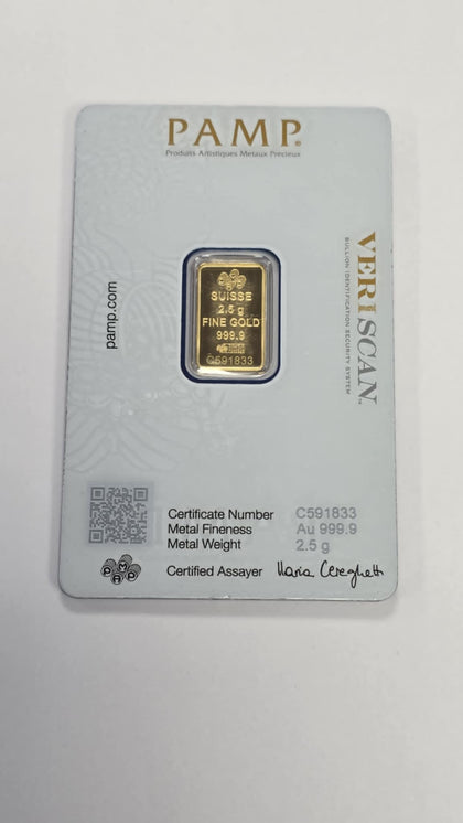 PAMP Suisse Lady Fortuna Gold Bar 2.5g 999.9