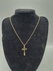 Gold Necklace with Cross Pendent 375 9ct 3.4G 16'' in Length