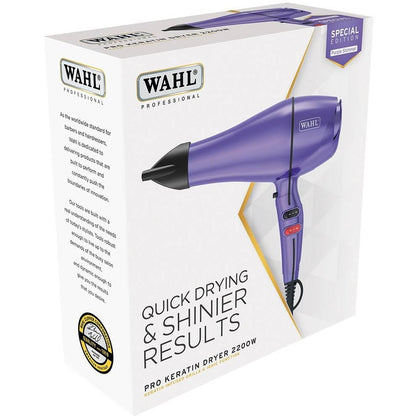 WAHL PROFESSIONAL HAIRDRYER 2200W Hair Dryer - Purple Shimmer PRESTON.