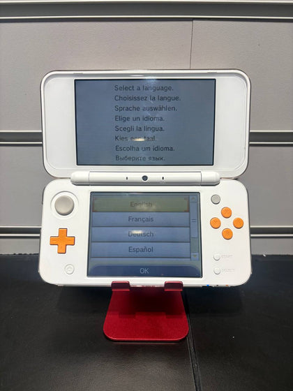 NEW 2DS XL Console, w/AC Adapter, White & Orange