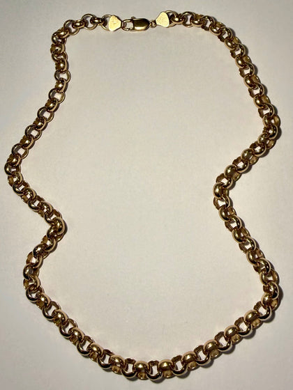 9ct Gold Belcher Rolo Link Chain 20”