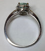 9CT White Gold Aqua Marine Pear Ring size S