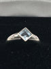 9 CT Diamond hallmarked white gold ring , 2.1 grams - size m box included