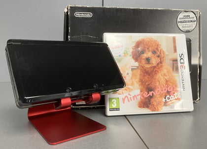Nintendo 3DS Cosmos Black Handheld Console Bundle ( + Nintendog's+Cats )