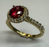 9CT YELLOW GOLD HALO STYLE RING SIZE P