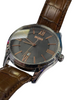 SILVER HUGO BOSS WATCH WITH LEATHER STRAP