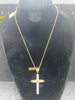9ct Gold Chain and Cross Pendant 11.18g 20"