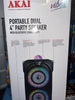 Akai Portable Dual 4 Inch Party Speaker with Disco Ball Light