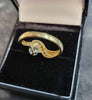 14ct Yellow Gold with Clear Stones - Size P - 3.67G