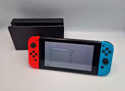 Nintendo Switch Console 32GB - Neon Red/Blue Joy Con - Includes Docking Station + Cables (Unboxed)
