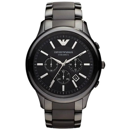 Emporio Armani Ar1451 Mens Black Ceramica Chronograph Watch