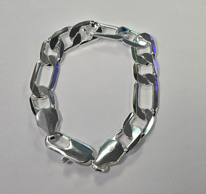 925 silver figaro Style Bracelet
