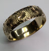 9CT GOLD PATTERNED WEDDING BAND SIZE P