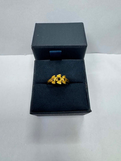 2.09g 22ct Fancy Gold Ring - Size M - Hallmarked**