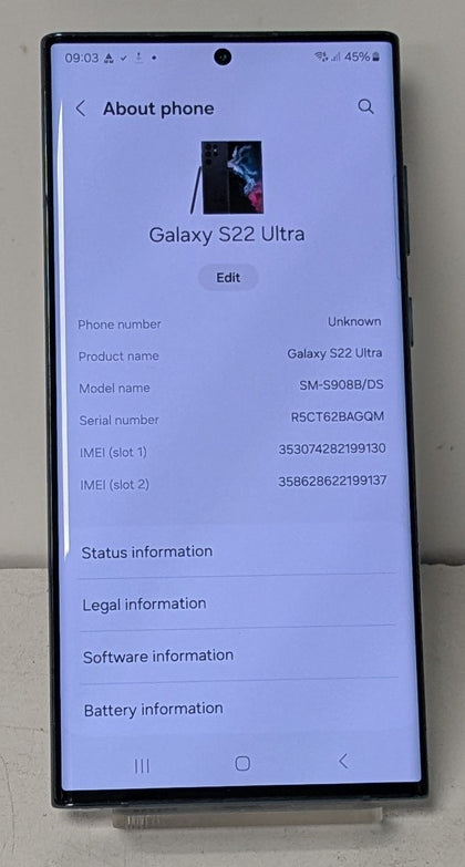 Samsung Galaxy S22 Ultra 5G 128GB- Unlocked