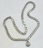 Silver Curb Chain With St Christopher 23"