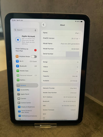Apple iPad mini 6th Gen 256GB Wi-Fi + 5G (Unlocked) 8.3