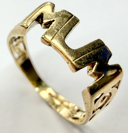 9ct yellow gold mum ring H 1/2
