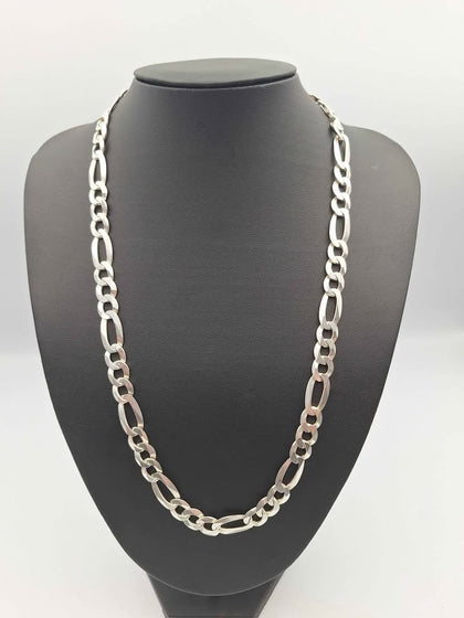 925 Sterling Silver 3-in-1 Figaro Chain Necklace - 24
