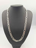 925 Sterling Silver 3-in-1 Figaro Chain Necklace - 24" Long - 52.08 Grams