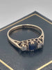 (9ct Hallmarked&Tested), Gold Three Stone Ring, (Two Clear, One Blue), 2.3g, Size Q