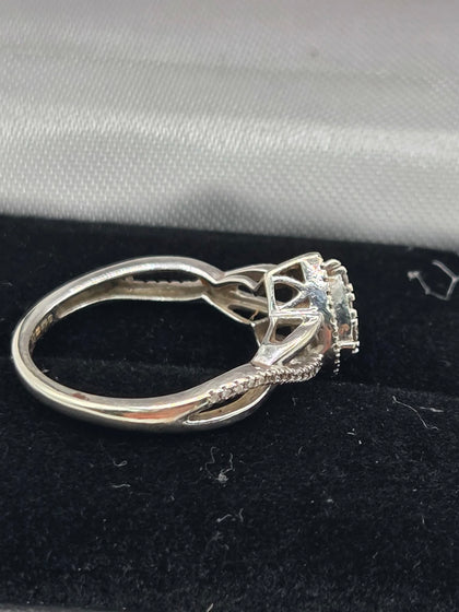 9CT gold hallmarked teardrop shaped diamond ring . 2.0 grams size i