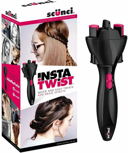 Scünci 491954U InstaTwist Hair Twist Braid Effect Styler, Black.