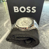 Hugo Boss Taper Chronograph White Dial Silver Steel Strap Watch For Men