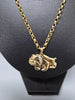 9ct Gold Necklace with Bull Dog Pendant Pendant 375 8.8G 20'' in Length