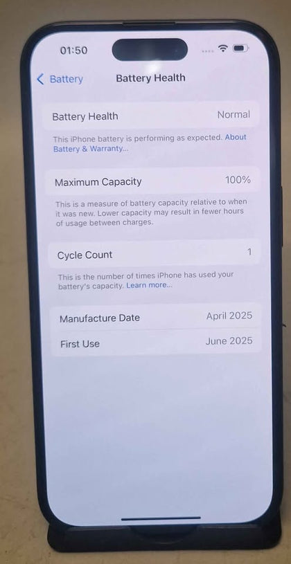 WOW Apple iPhone 16 128GB Black, Unlocked 100% Battery Health
