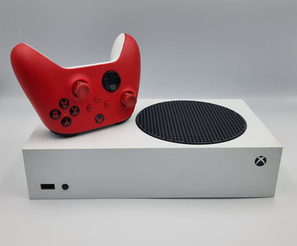 Microsoft Xbox Series S 512GB Console with 1 x red controller and all leads unboxed