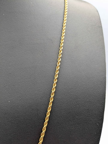 22ct Yellow Gold Rope Chain Necklace - 24