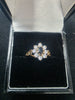 9ct GOLD RING (with black/white stone) 375 1.5G Size M