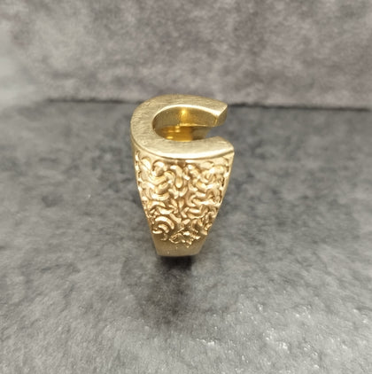 9ct Yellow Gold Chunky Horseshoe Ring - Size z