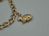 Vintage 9ct Yellow Gold Curb Link Charm Bracelet with Heart Padlock - 8" Long - 9.58 Grams