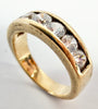 9ct yellow gold 7 stone CZ eternity ring size L 1/2