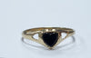 9ct Yellow Gold Ring With Black Heart Stone - 0.90G - size O - Hallmarked