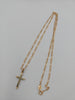 9K Gold Necklace 1.5G (375 Hallmarked), with 9K Cross Pendant 1.3G - Length: 19"